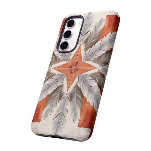 Silver Feather Compass - Impact Resistant Phone Case